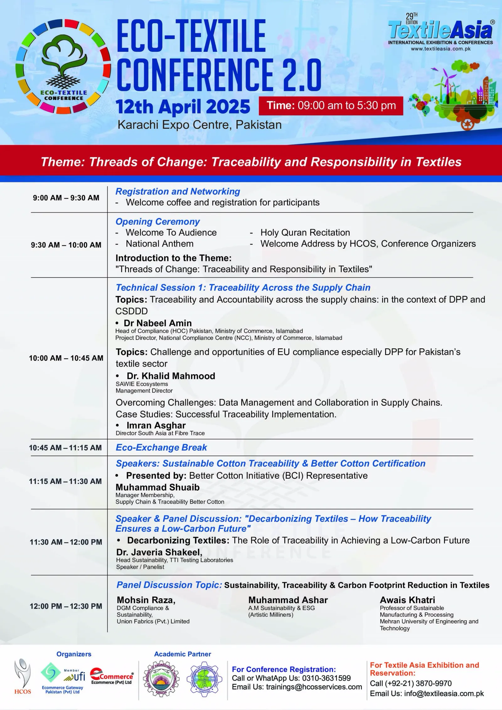ECO TEXTILE CONFERENCE 2.0 KARACHI EDITION — poster or agenda