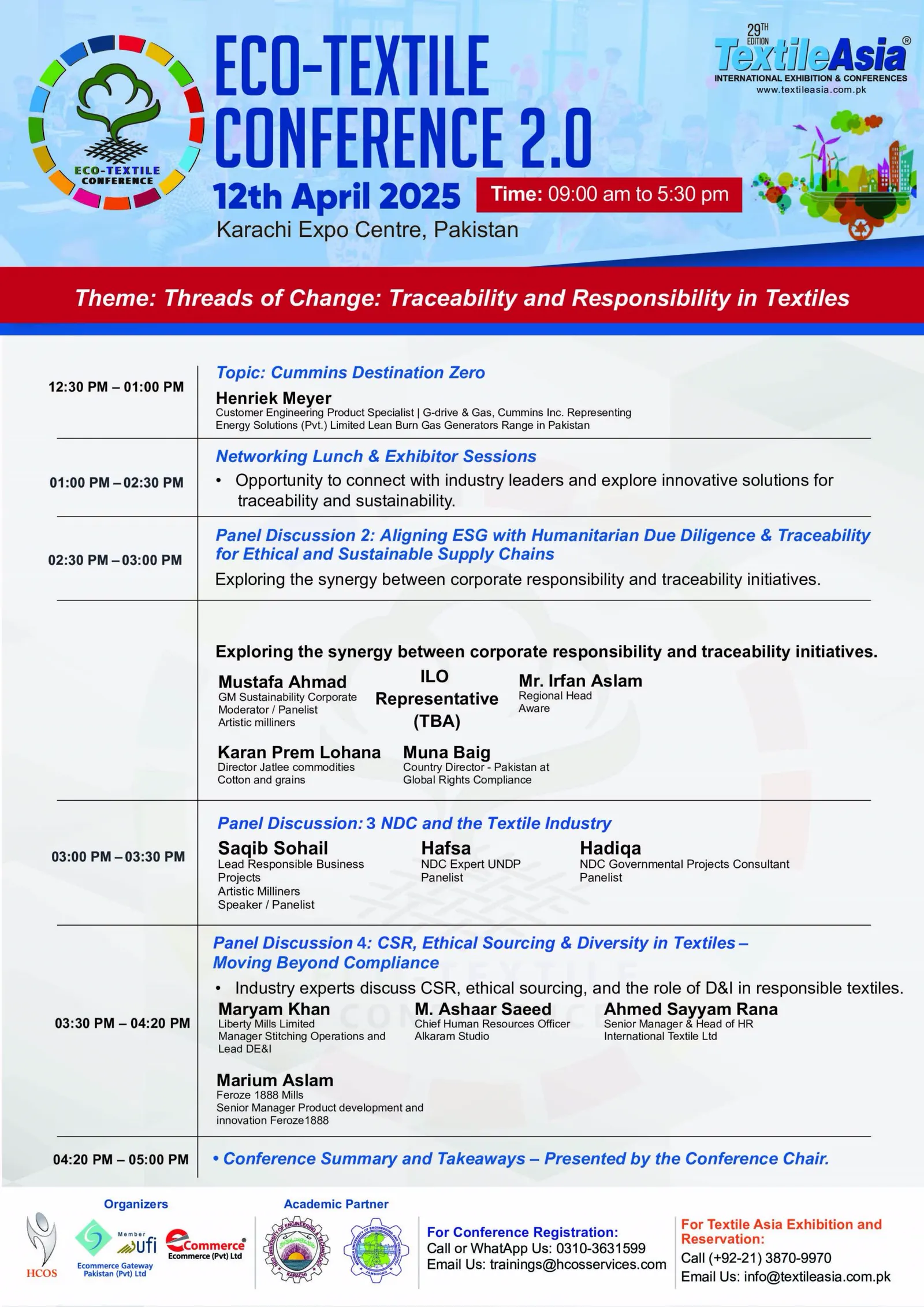 ECO TEXTILE CONFERENCE 2.0 KARACHI EDITION — poster or agenda